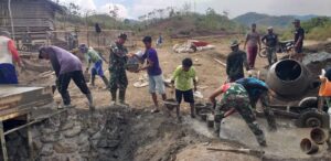 Tak Kenal Hari Libur Satgas TMMD 114 Bersama Masyarakat Bahu Membahu Tuntaskan Setiap Sasaran