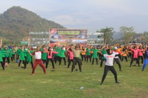 Sambut HUT Ke 77 TNI, Kodim 1628/SB Gelar Olahraga Bersama