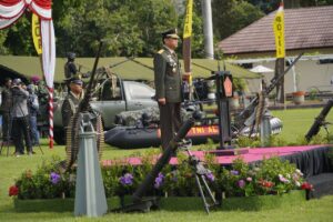 Bentuk Sinergitas, HUT ke-77 TNI digelar di Lapangan Bharadaksa POLDA NTB