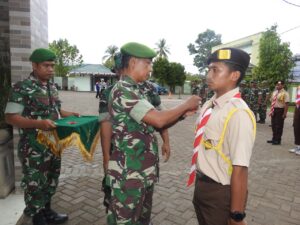 Wujudkan Generasi Muda Berkarakter Melalui Pramuka Saka Wira Kartika Kodim 1628/Sumbawa Barat Gelar Perkaju
