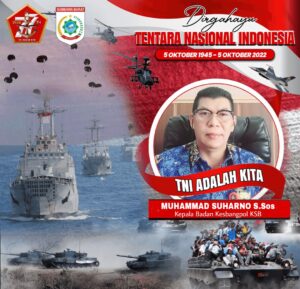 Kepala Badan Kesbangpol Sumbawa Barat Mengucapkan Selamat HUT ke-77 TNI