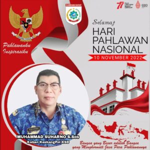 Badan Kesbangpol Sumbawa Barat Mengucapkan Selamat Hari Pahlawan Nasional 2022