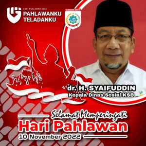Dinas Sosial Sumbawa Barat Mengucapkan Selamat Hari Pahlawan Nasional Tahun2022