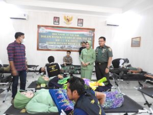 Menyambut Hari Juang ke 77 TNI AD, Kodim 1628/SB Gelar Baksos Donor Darah.