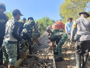 Apel Pengecekan Satgas TMMD 116 Kodim 1607/Sumbawa Dilanjutkan Pembagian Sesuai Sasaran