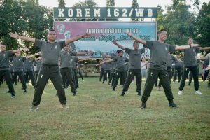 Pindah Tugas Dalam Waktu Dekat, Danrem 162/WB Gelar Olah Raga Bersama Sekaligus Pamitan