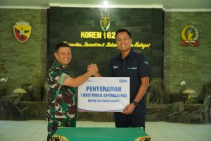 Danrem 162/WB Terima hibah kendaraan untuk operasional Korem 162/WB Dari Bank BRI