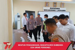 Sebagai Bentuk Pengawasan, Polres Sumbawa Tes Urine Anggota, Ini Hasilnya