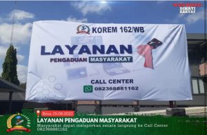 Permudah Masyarakat Sampaikan Keluhan, Korem 162/WB Buka Layanan Aduan Online