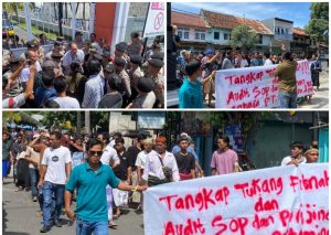 Diduga Fitnah dan Rumahkan Karyawan Sepihak, Ratusan Massa Gelar Aksi ke PT Pertamina Ampenan