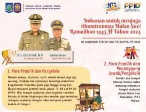 Surat Edaran Pemprov NTB, Tempat Hiburan dan Rumah Makan Sementara Ditutup Selama Ramadhan