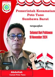 Camat Poto Tano Mengucapkan Selamat Hari Pahlawan 10 November 2024
