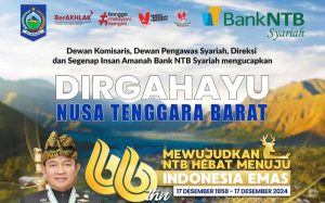 Direksi dan Segenap Insan Amanah Bank NTB Syariah Mengucapkan Dirgahayu Ke-66 Provinsi Nusa Tenggara Barat 