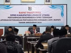 Paripurna Penyampaian Rekomendasi DPRD Atas LKPJ Pemda KLU, Soroti Infrastruktur dan Kualitas Layanan Publik 