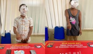 Dua Pengedar Sabu Diringkus Satresnarkoba Lombok Utara, Barang Bukti Ditemukan di Sawah dan Dalam Lemari