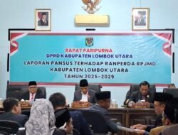 DPRD Tetapkan Ranperda RPJMD KLU 2025–2029 dalam Sidang Paripurna
