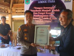 Kapolres Lombok Utara Terima Penghargaan dari LUCW Sebagai Kapolres Terinovatif dan Responsif