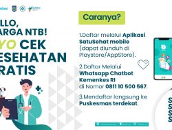 Warga NTB Dapat Kabar Gembira! Kemenkes Gelar Cek Kesehatan Gratis Lewat Aplikasi SatuSehat