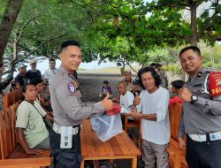 Sat Lantas Polres Lombok Utara Sapa Komunitas Ojek Pangkalan, Ajak Jadi Pelopor Keselamatan Berlalu Lintas