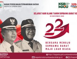 Bappeda Mengucapkan Selamat Hari Ulang Tahun ke-22 Kabupaten Sumbawa Barat