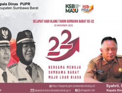 Dinas PUPR Mengucapkan Selamat Hari Ulang Tahun ke-22 Kabupaten Sumbawa Barat