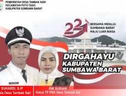 Kades Tambaksari Mengucapkan Selamat Hari Ulang Tahun ke-22 Kabupaten Sumbawa Barat