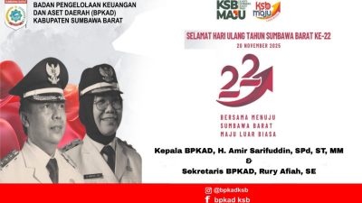 Keluarga Besar BPKAD Mengucapkan Selamat Hari Ulang Tahun ke-22 Kabupaten Sumbawa Barat