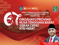 Anggota DPRD Sumbawa Barat, Andi Laweng Mengucapkan Selamat HUT ke-67 Provinsi NTB