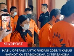 Hasil Operasi Antik Rinjani 2025: 11 Kasus Narkotika Terbongkar, 21 Tersangka Diamankan di Lombok Utara