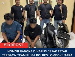 Nomor Rangka Dihapus, Jejak Tetap Terbaca: Team Puma Polres Lombok Utara Ringkus Dua Pelaku Curanmor Bayan