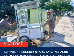 Satpol PP Lombok Utara Tata PKL Alun-alun, Relokasi Tunggu Rampung Tahap II