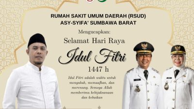 RSUD Asy-Syifa Sumbawa Barat Mengucapkan Selamat Hari Raya idulfitri 1447 Hijriah
