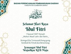Bappeda Kabupaten Sumbawa Barat Mengucapkan Selamat Hari Raya Idulfitri 1447 Hijriah
