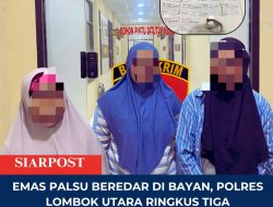 Emas Palsu Beredar di Lombok Utara, Polisi Ringkus Tiga Pelaku Penipuan