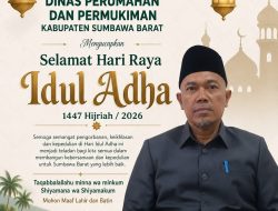 Kepala Dinas Perkim Kabupaten Sumbawa Barat Mengucapkan Selamat Hari Raya Idul Adha 1447 Hijriah