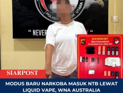 Modus Baru Narkoba Masuk NTB Lewat Liquid Vape, WNA Australia Ditangkap di Lombok