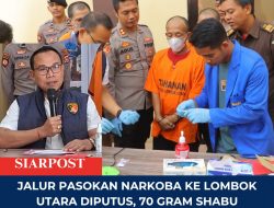 Jalur Pasokan Narkoba ke Lombok Utara Diputus, 70 Gram Shabu Dimusnahkan