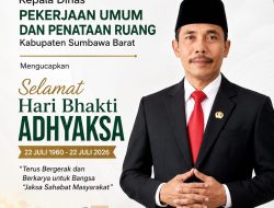 Dinas PUPR Sumbawa Barat Mengucapkan Selamat Hari Bhakti Adhyaksa 22 Juli 2026