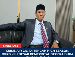 Krisis Air Gili di Tengah High Season, DPRD KLU Desak Pemerintah Segera Buka Kembali Suplai