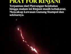 Pray For Rinjani: Kebakaran Meluas di Lereng Gunung Stampol, Jalur Torean Ditutup