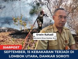 Bulan Ini 15 Kebakaran Terjadi di Lombok Utara, Damkar Soroti Kebiasaan Bakar Lahan