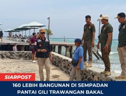160 Lebih Bangunan di Sempadan Pantai Gili Trawangan Bakal Ditertibkan November