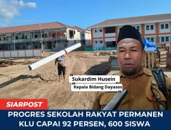 Progres Sekolah Rakyat Permanen KLU Capai 92 Persen, 600 Siswa Mulai Pembelajaran